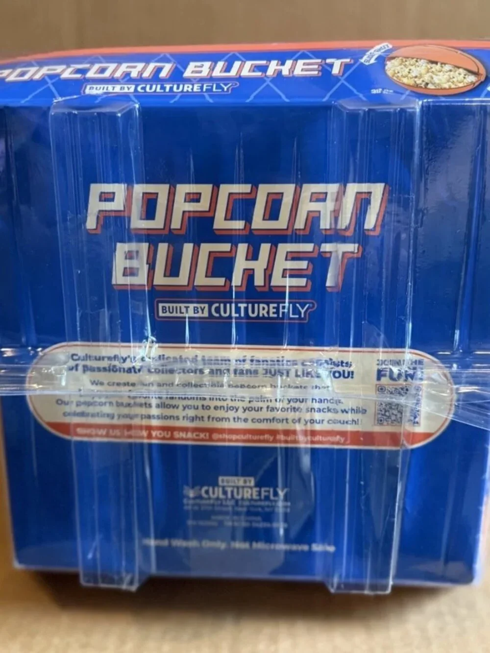 NEW Culturefly Basketball Popcorn Bucket Slide Lid Snack Bowl